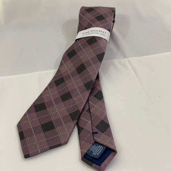 Ryan Seacrest Distinction Men’s Tie Checkered - Picture 1 of 3